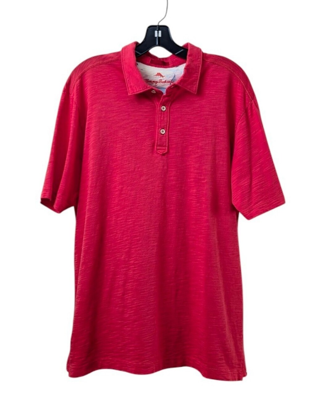 Tommy Bahama Portside Player Spectator Red Short-Sleeve Polo Shirt Large